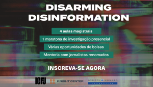 Disarming Disinformation banner in Portuguese