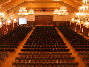 ballroom with chandeleirs