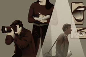 Illustration of journalists working