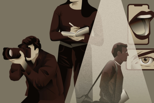 Illustration of journalists working